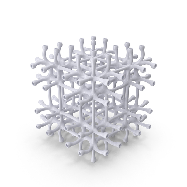 Symbols: White 3D Printed Geometric Grid PNG & PSD Images