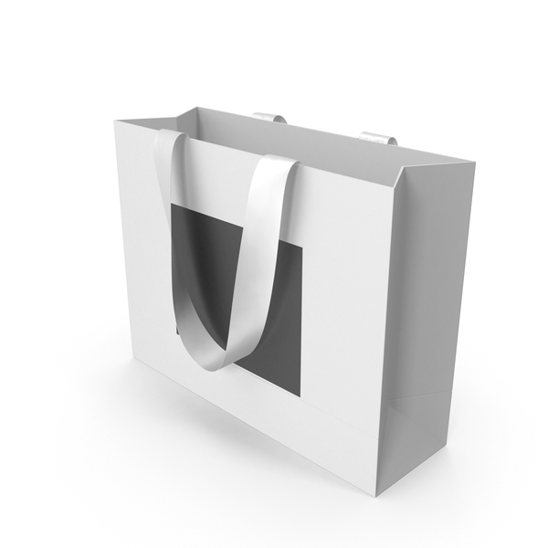 Gift: White and Black Bag with White Ribbon Handles PNG & PSD Images Gift: White and Black Bag with White Ribbon Handles PNG & PSD Images