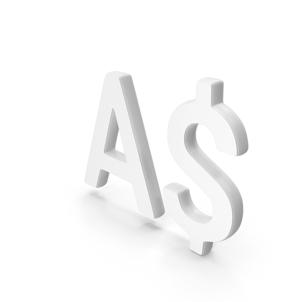 Currency Symbols: White Australian Dollar Symbol PNG & PSD Images