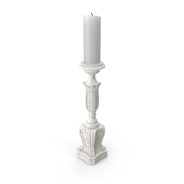 Candlestick: White Baroque Candle Holder PNG & PSD Images Candlestick: White Baroque Candle Holder PNG & PSD Images