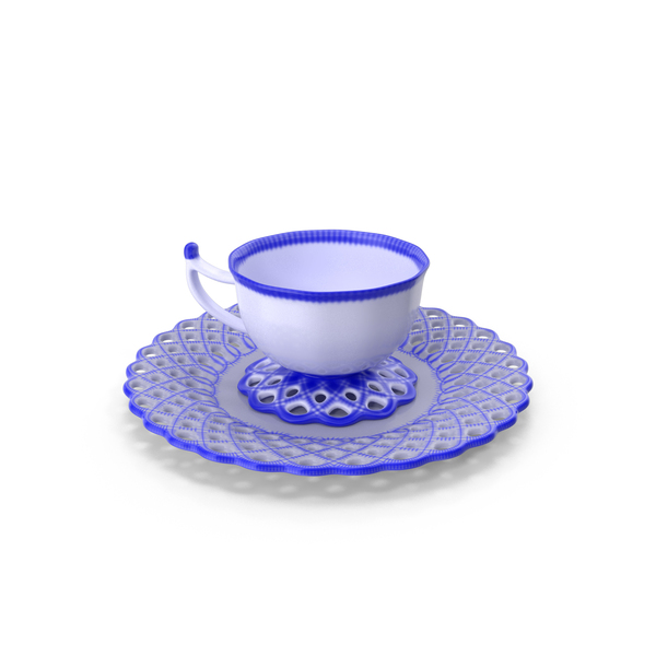 Set: White Blue Tea Cup Saucer PNG & PSD Images Set: White Blue Tea Cup Saucer PNG & PSD Images