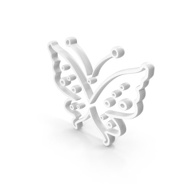 Symbols: White Butterfly Outline Icon PNG & PSD Images