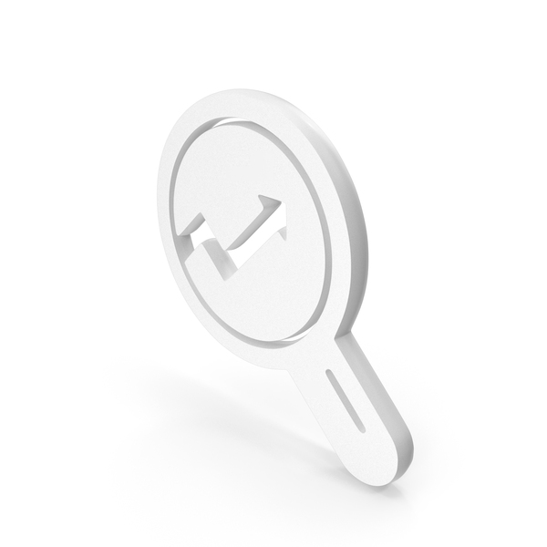 Symbols: White Chart In Magnifying Glass Icon PNG & PSD Images