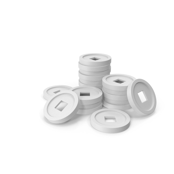 White Chinese Coins Stack PNG & PSD Images White Chinese Coins Stack PNG & PSD Images