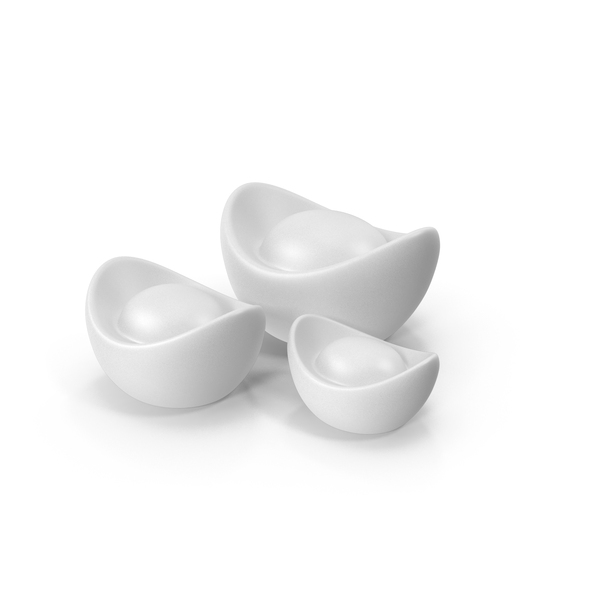 Coins: White Chinese Ingots PNG & PSD Images Coins: White Chinese Ingots PNG & PSD Images