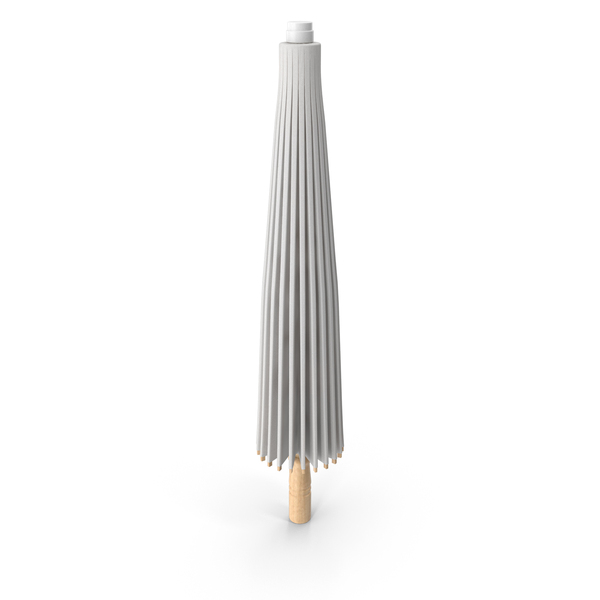 Umbrella: White Chinese Parasol Closed PNG & PSD Images