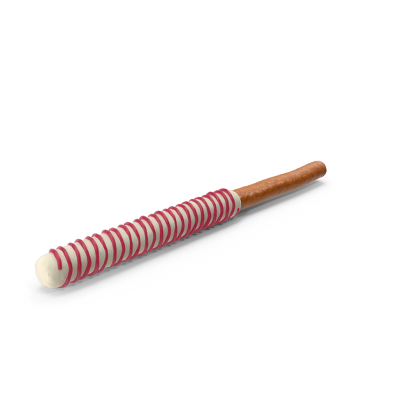 White Chocolate Dipped Pretzel Rod with Pink Lines PNG & PSD Images White Chocolate Dipped Pretzel Rod with Pink Lines PNG & PSD Images
