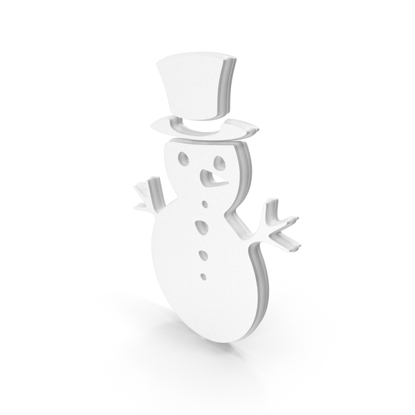 Symbols: White Christmas Snowman With Hat Icon PNG & PSD Images