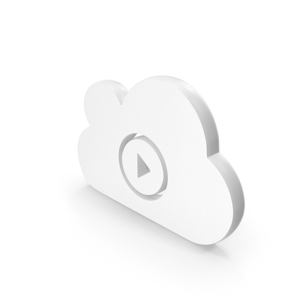 Symbols: White Cloud Music Play Button Icon PNG & PSD Images