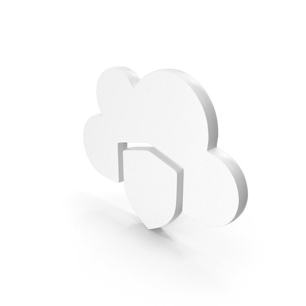 Symbols: White Cloud Shield Icon PNG & PSD Images