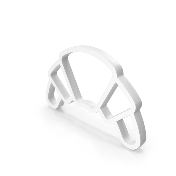 Symbols: White Croissant Outline Icon PNG & PSD Images