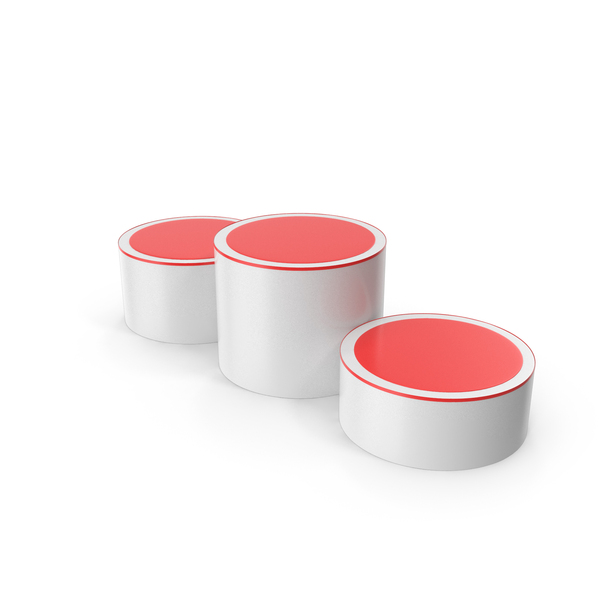 White Cylinder Podium 3 Step PNG & PSD Images