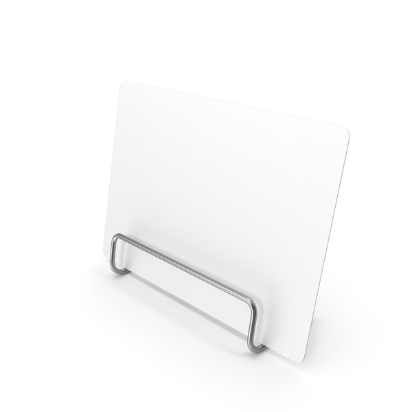 Office Supplies: White Desk Paper Banner with Steel Stand PNG & PSD Images