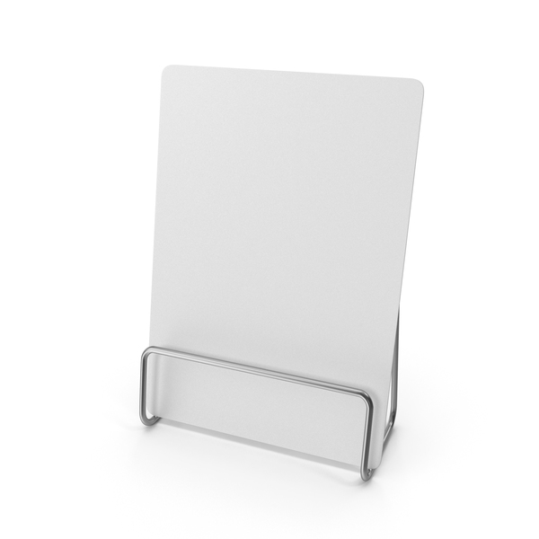 Office Supplies: White Desk Paper Banner with Steel Stand PNG & PSD Images