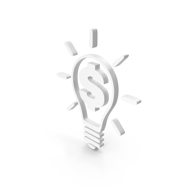 Symbols: White Dollar Light Bulb Symbol PNG & PSD Images