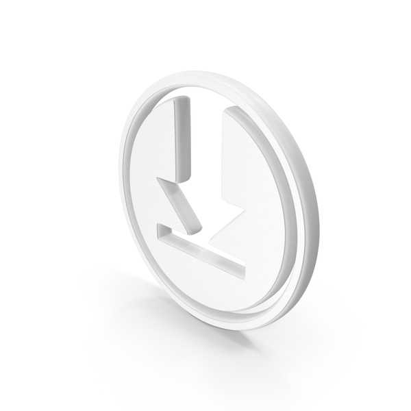 Symbols: White Download Arrow Circular Symbol PNG & PSD Images