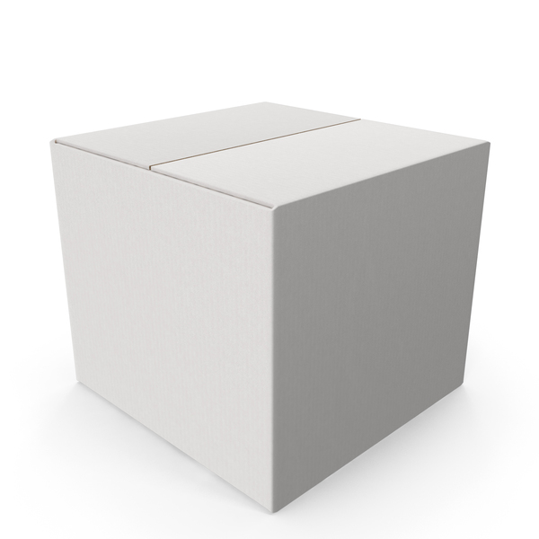 White Empty Cube Parcel Cardboard Box PNG & PSD Images