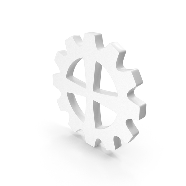 Symbols: White Gear Icon PNG & PSD Images