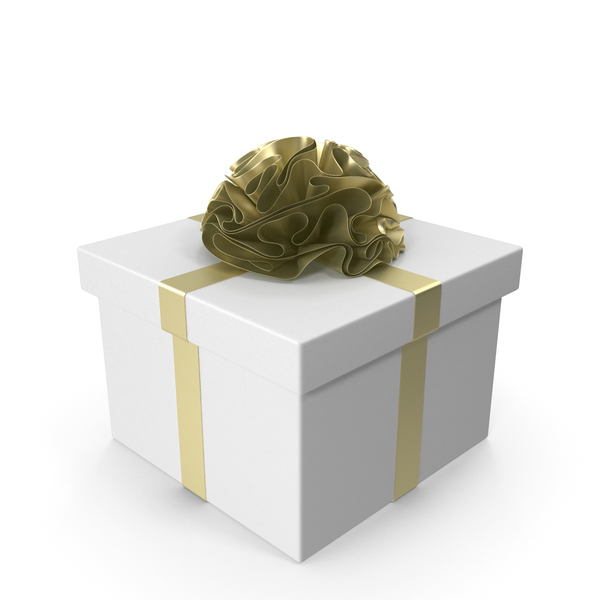 Holiday Accessories: White Gift Box with Gold Ribbon PNG & PSD Images Holiday Accessories: White Gift Box with Gold Ribbon PNG & PSD Images