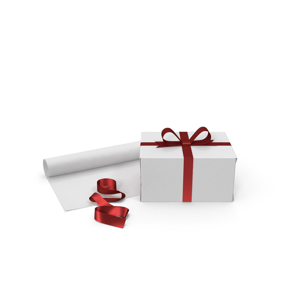 White Gift Box with Paper Roll and Red Foil Ribbon PNG & PSD Images White Gift Box with Paper Roll and Red Foil Ribbon PNG & PSD Images