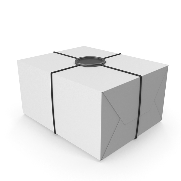 Box: White Gift Wrapping with a Wax Seal PNG & PSD Images Box: White Gift Wrapping with a Wax Seal PNG & PSD Images