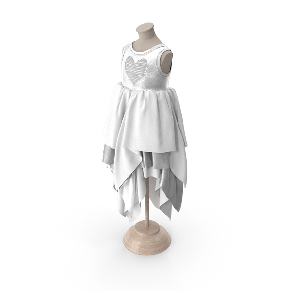 White Girl Dress on Mannequin PNG & PSD Images