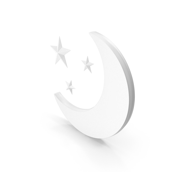 Symbols: White Half Moon With Three Stars Symbol PNG & PSD Images Symbols: White Half Moon With Three Stars Symbol PNG & PSD Images