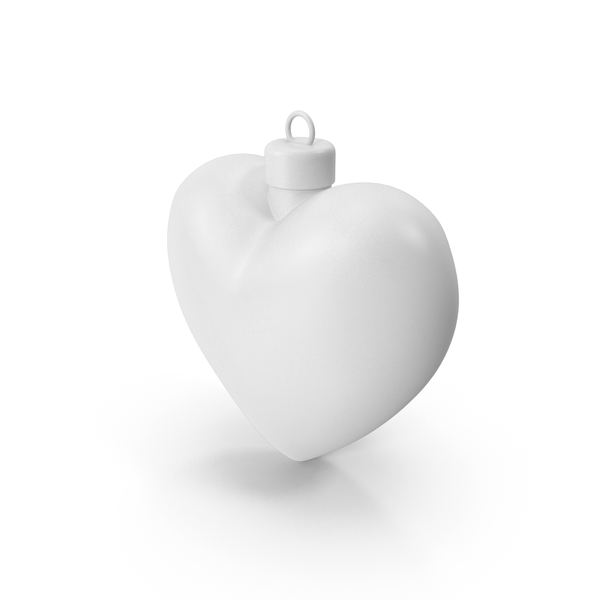 White Heart Christmas Ornament PNG & PSD Images