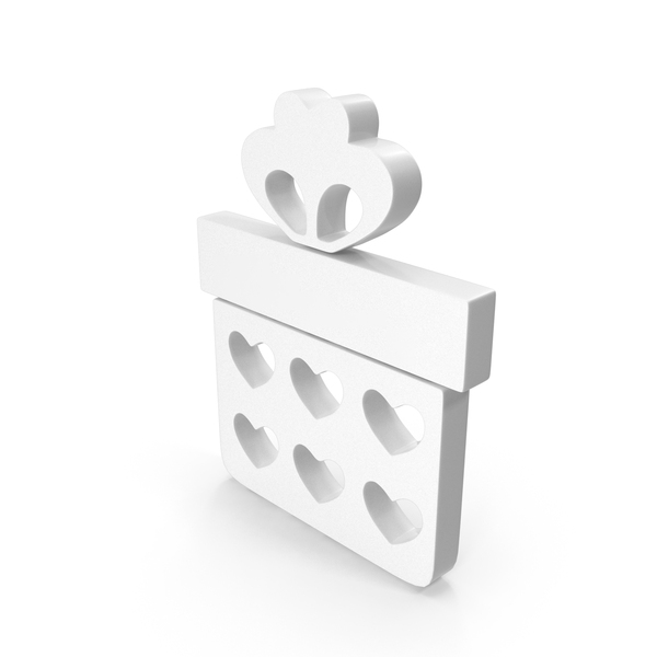 Symbols: White Heart Gift Box Symbol PNG & PSD Images