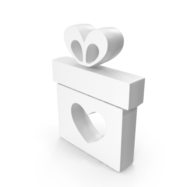 Symbols: White Heart Gift Box Symbol PNG & PSD Images