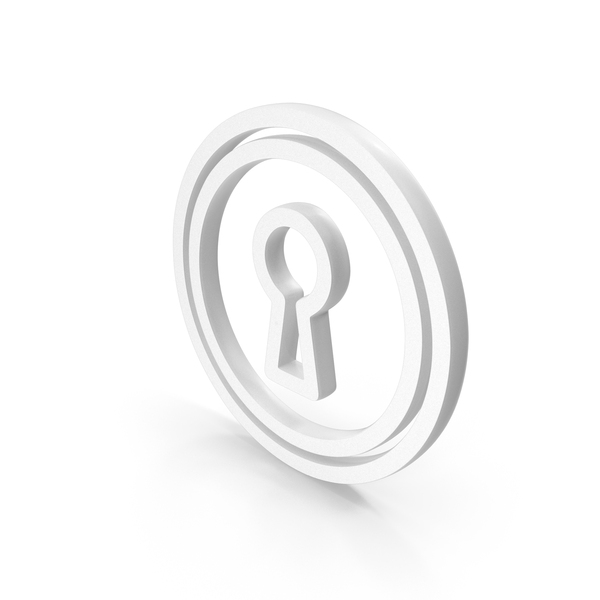 Symbols: White Keyhole Outline Icon PNG & PSD Images