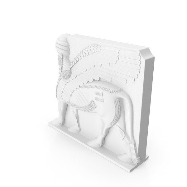 Sculpture: White Lamassu PNG & PSD Images