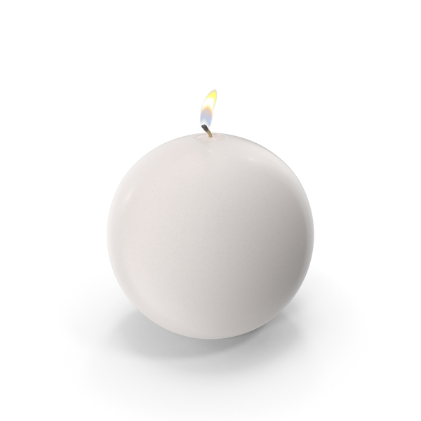 White Lit Spherical Candle PNG & PSD Images