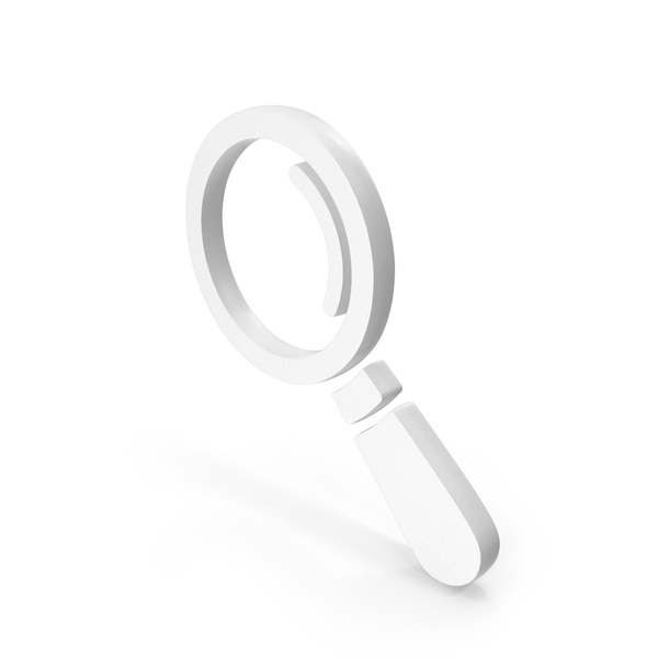 Symbols: White Magnifying Glass Icon PNG & PSD Images