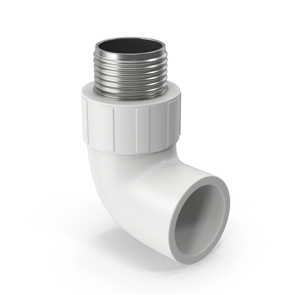 Plumbing: White Malе Threaded 90 Degree Pipe PNG & PSD Images