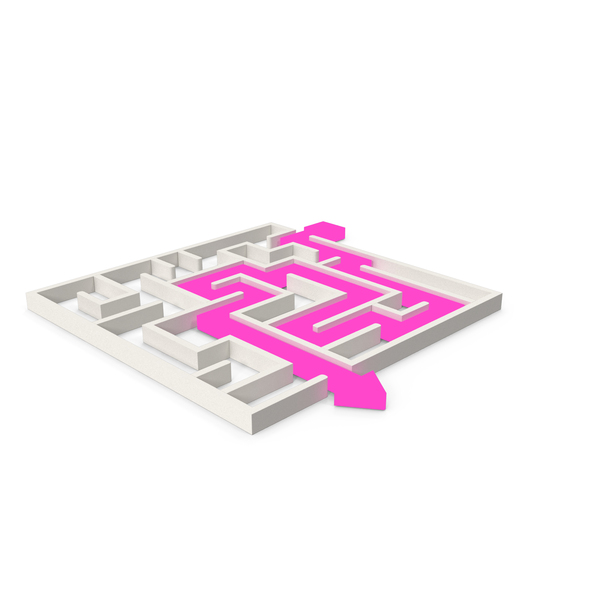 Logo: White Maze With Pink Arrow PNG & PSD Images