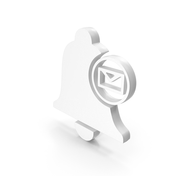 Symbols: White Notification Bell Mail Symbol PNG & PSD Images