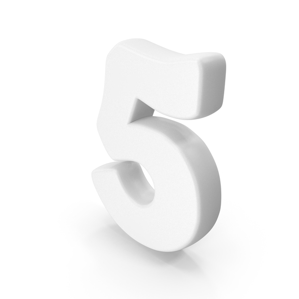 White Number 5 PNG & PSD Images