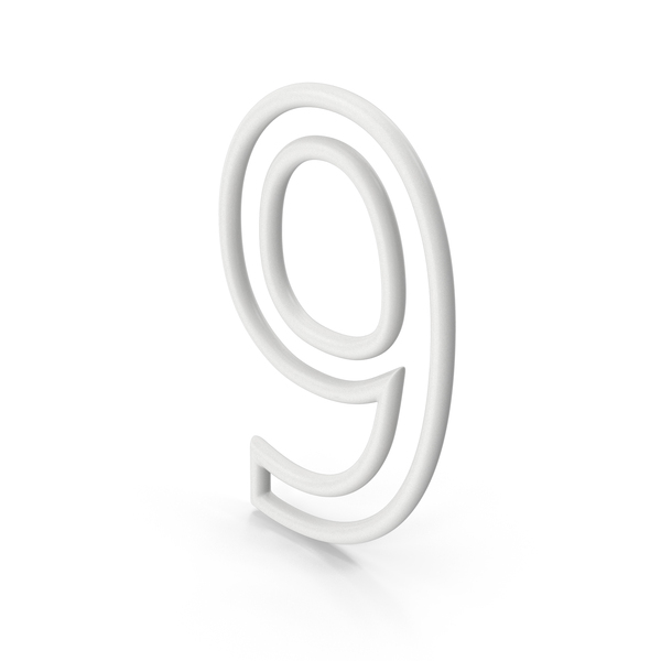 White Number 9 PNG & PSD Images