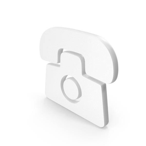 Symbols: White Old Model Telephone Icon PNG & PSD Images