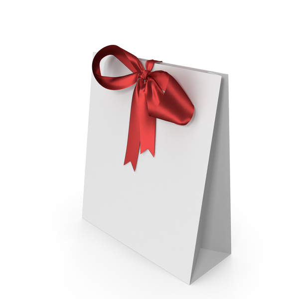 Gift Bag: White Packaging Paper with Red Ribbon Bow PNG & PSD Images Gift Bag: White Packaging Paper with Red Ribbon Bow PNG & PSD Images