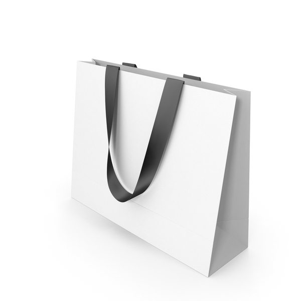 Gift: White Paper Bag with Black Handles PNG & PSD Images Gift: White Paper Bag with Black Handles PNG & PSD Images