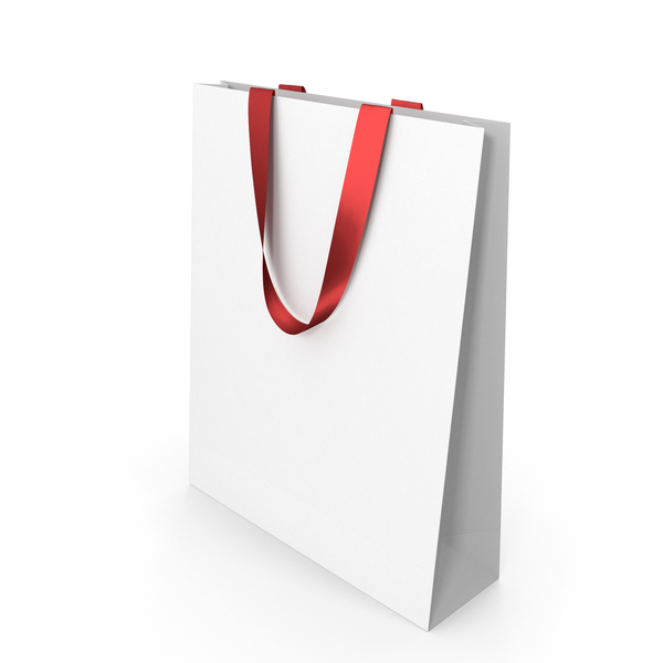 Gift: White Paper Bag with Red Handles PNG & PSD Images Gift: White Paper Bag with Red Handles PNG & PSD Images
