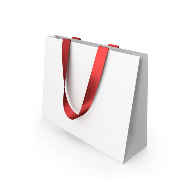 Gift: White Paper Bag with Red Handles PNG & PSD Images Gift: White Paper Bag with Red Handles PNG & PSD Images