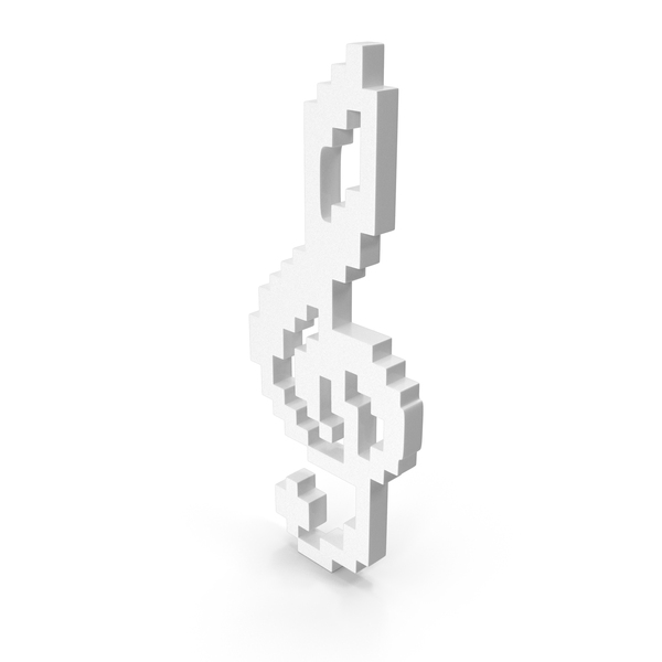 Symbols: White Pixel Style Music Symbol PNG & PSD Images