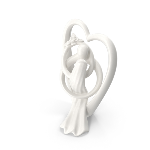 White Porcelain Love Figurine PNG & PSD Images