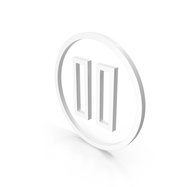 Logo: White Round Pause Icon PNG & PSD Images