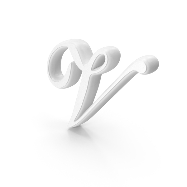 Language: White Script Font Letter V PNG & PSD Images