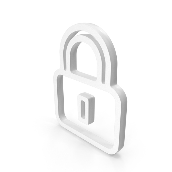 Symbols: White Secure Lock Symbol PNG & PSD Images