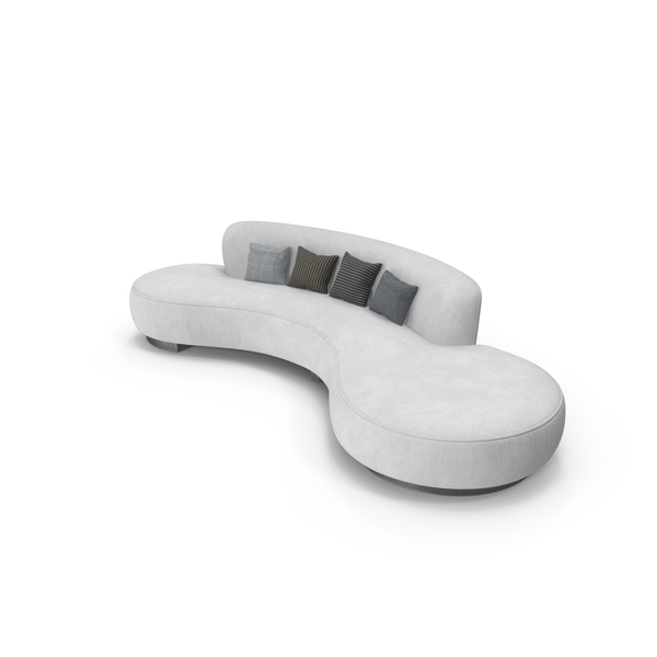 White Serpentine Sofa PNG & PSD Images